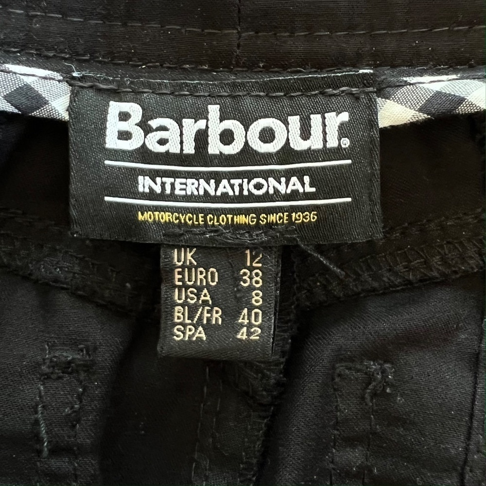 Barbour Frida Black Streak‎ Coated Jean Motorcycle Style Pants - Size US 8 - Picture 10 of 11